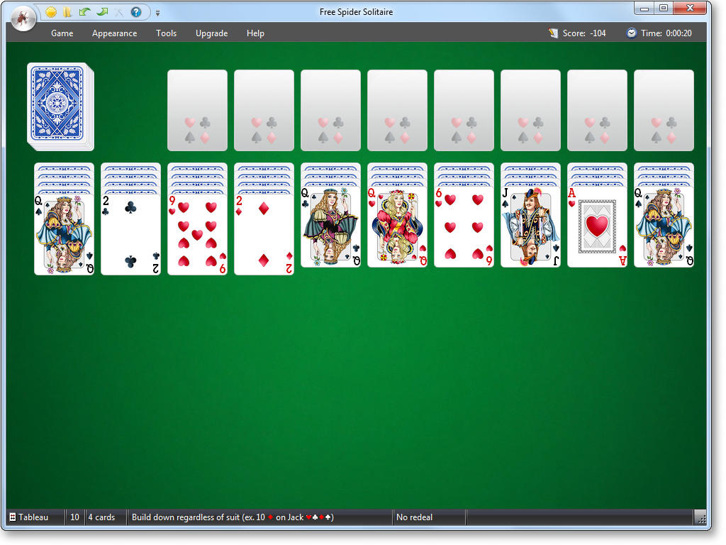 play spider solitaire free games online